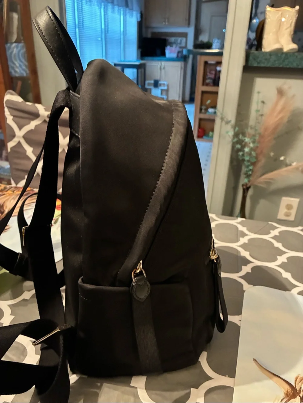 kate spade Black Nylon Mini Backpack with Gold Hardware